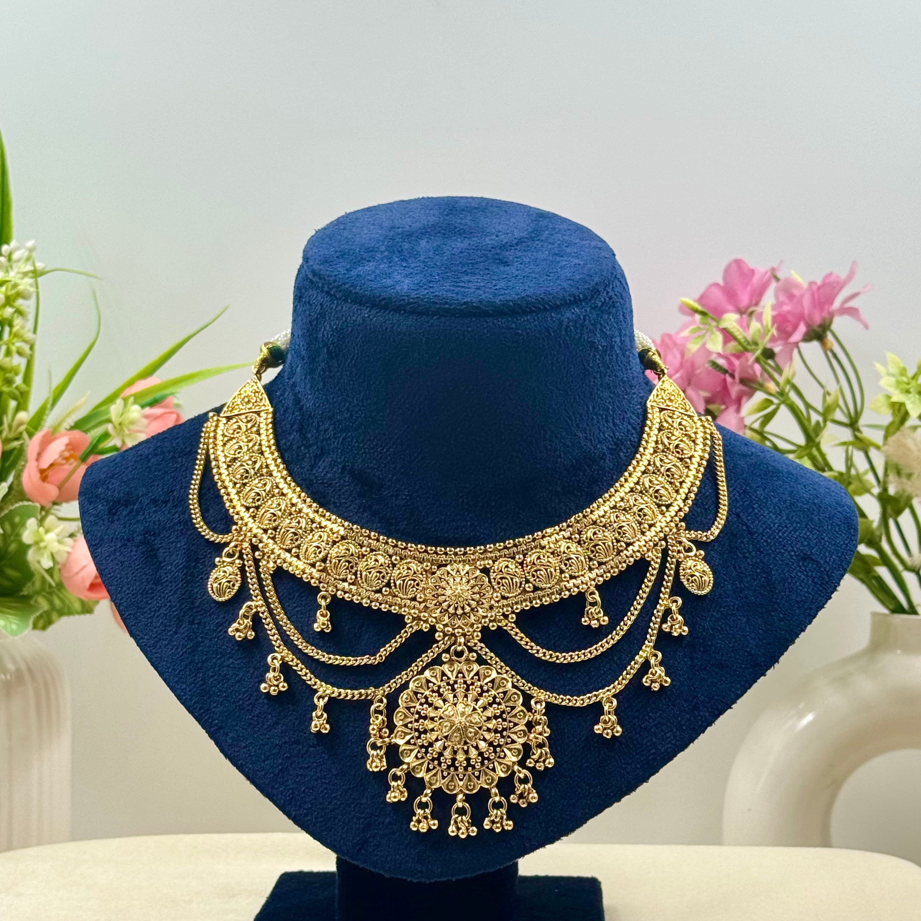 Kavya Traditional Rajwadi Necklace Set