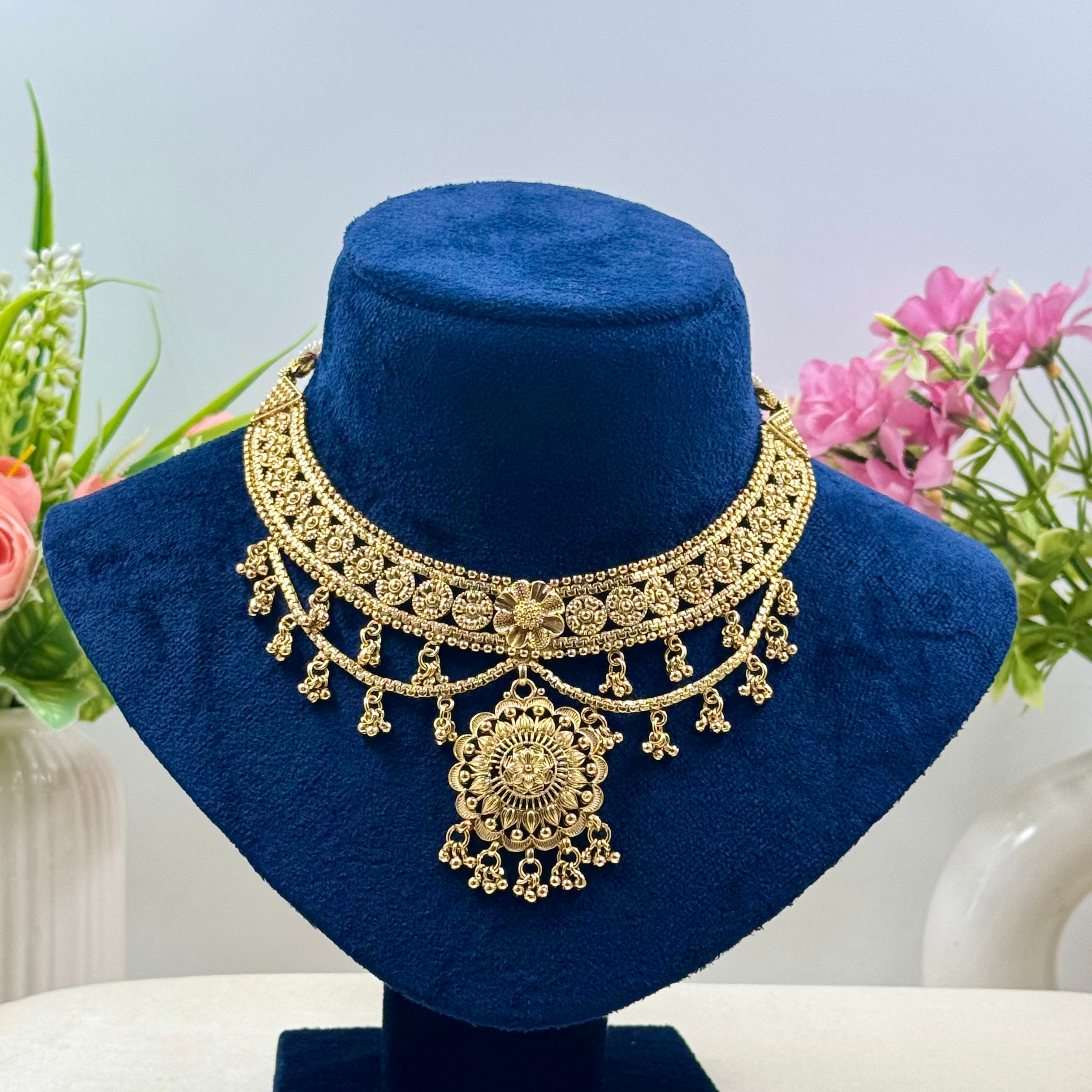 Anvitha Wedding Rajwadi Necklace Set