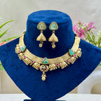 Suhani Rajwadi Mint Stone Necklace Set