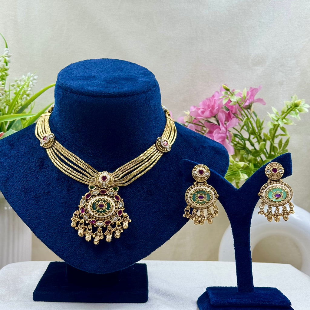 Anika Heritage Mint Bridal Necklace Set