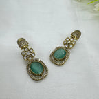 Victorian Mint Kundan Necklace Earrings Set