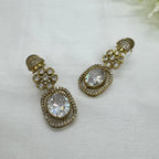Victorian White Kundan Necklace Earrings Set