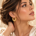 Puffy Heart Hoop Earrings – 18K Gold Plated