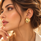 Pebble Stud Earrings – 18K Gold Plated