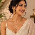 Gunika Pink Antique Necklace Set for Daily and Festive Wear