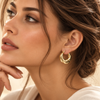 Swirl Hoop Earrings – 18K Gold Plated