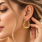 Dune Hoop Earrings – 18K Gold Plated