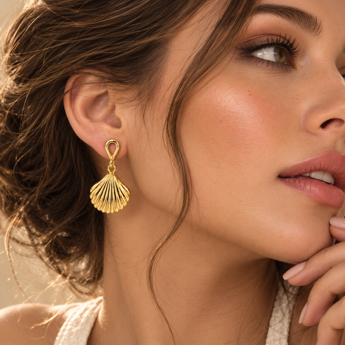Seashell Drop Earrings – 18K Gold Plated