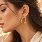 Dune Hoop Earrings – 18K Gold Plated
