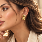Cross Stud Earrings – 18K Gold Plated