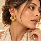 Fluted Hoop Earrings – 18K Gold Plated