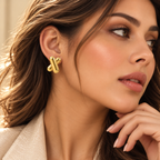 Cross Stud Earrings – 18K Gold Plated