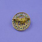 Ekta Emerald Green Elephant Saree Brooch, close-up detail