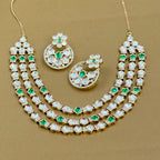 Green Kundan Bridal Necklace Set - The Girivara