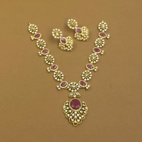 Sarayu rani antique necklace set with earrings by The Girivara