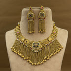 Kritika Mint Heritage Layered Necklace Set for Bridal Wear