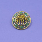 Ekta Emerald Green Elephant Saree Brooch, alternate angle