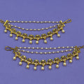 Vedika Multicolor Ear Chain Earrings for Festive and Puja Wear