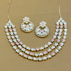 Pink Kundan Bridal Necklace Set - The Girivara