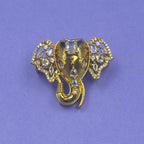 Dipti Gold Elephant Saree Brooch, alternate angle
