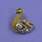 Vaani Gold Peacock Saree Brooch, alternate angle