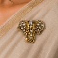 Dipti Gold Elephant Saree Brooch