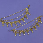 Kashish Multicolor Ear Chain Earrings for Festive and Puja Wear, alternate angle