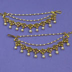 Aarohi Multicolor Ear Chain Earrings for Festive and Puja Wear