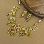 Meera Multicolor Rajwadi Layered Necklace Set for Bridal Wear