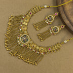 Kritika Mint Heritage Layered Necklace Set for Bridal Wear