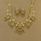 Meera Multicolor Rajwadi Layered Necklace Set for Bridal Wear