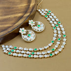Vedanshi Green Kundan Necklace Set for Bridal Wear