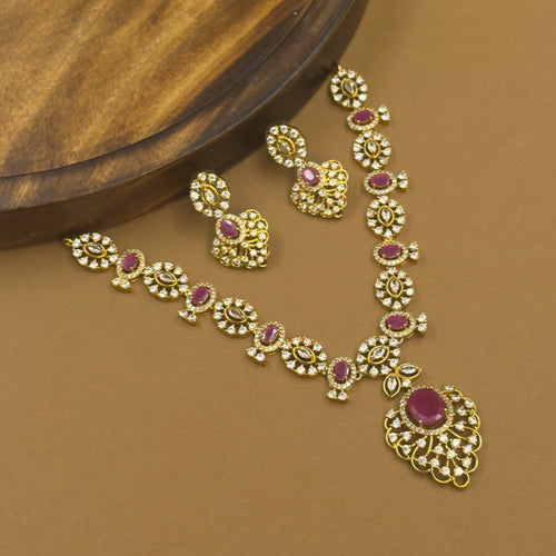 Sarayu rani antique necklace set for festive wear by The Girivara