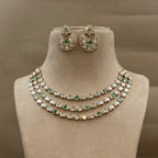 Green Wedding Kundan Necklace Set for Women