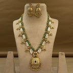 Ananya Mint Rajwadi Long Necklace Set for Bridal Wear