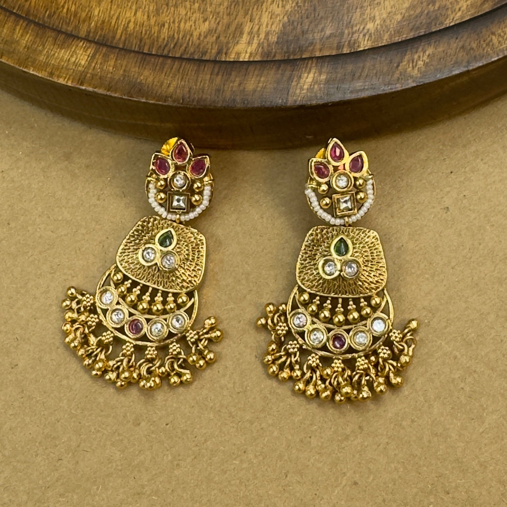 Ananya Mint Rajwadi Long Necklace Set for Bridal Wear