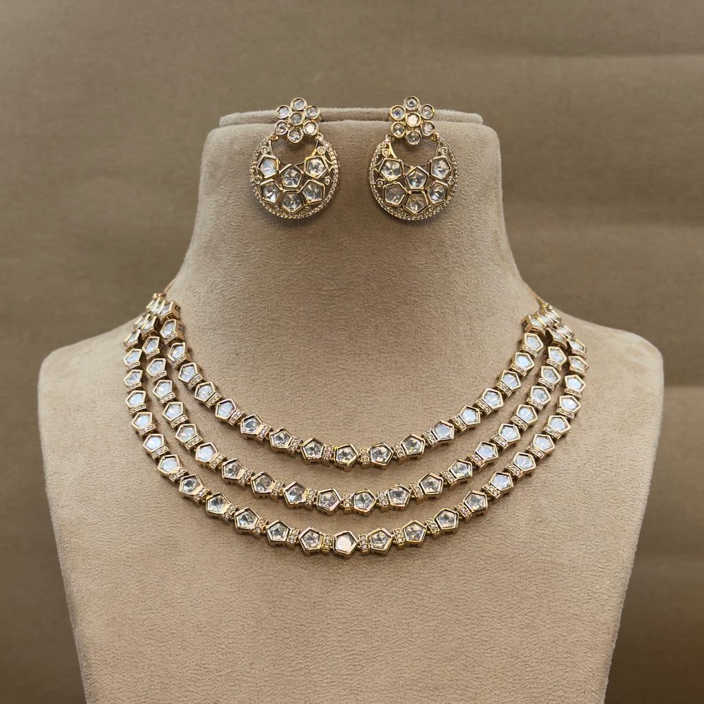 Pink Bridal Kundan Necklace Set for Women