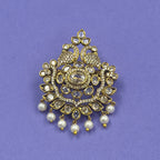 Anandi Gold Peacock Saree Brooch, alternate angle