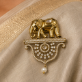 Kalindi Gold Elephant Saree Brooch