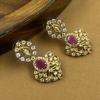Sarayu rani antique necklace set detail view by The Girivara