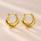 Swirl Hoop Earrings – 18K Gold Plated