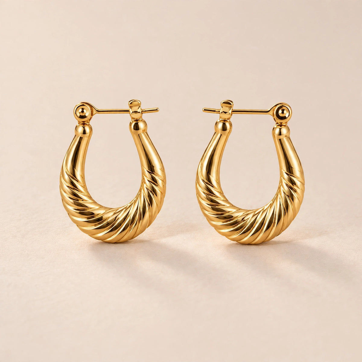 Twisted U-Hoop Earrings