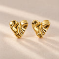 Sculpted Heart Stud Earrings