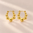 Puffy Heart Hoop Earrings